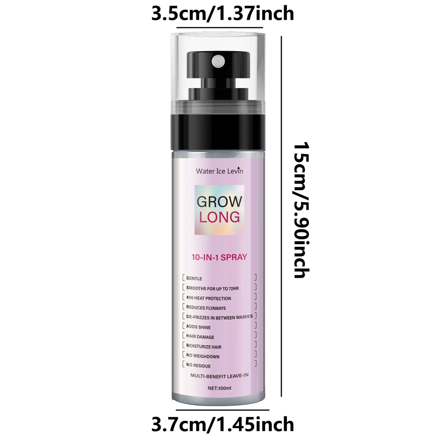 100ml, 10 in 1 Long Hair Care Spray, Innovative Technology to Achieve All-Round Care, Create Natural Lotus Pine Feeling, Gently Sprayed with Various Hair Problems