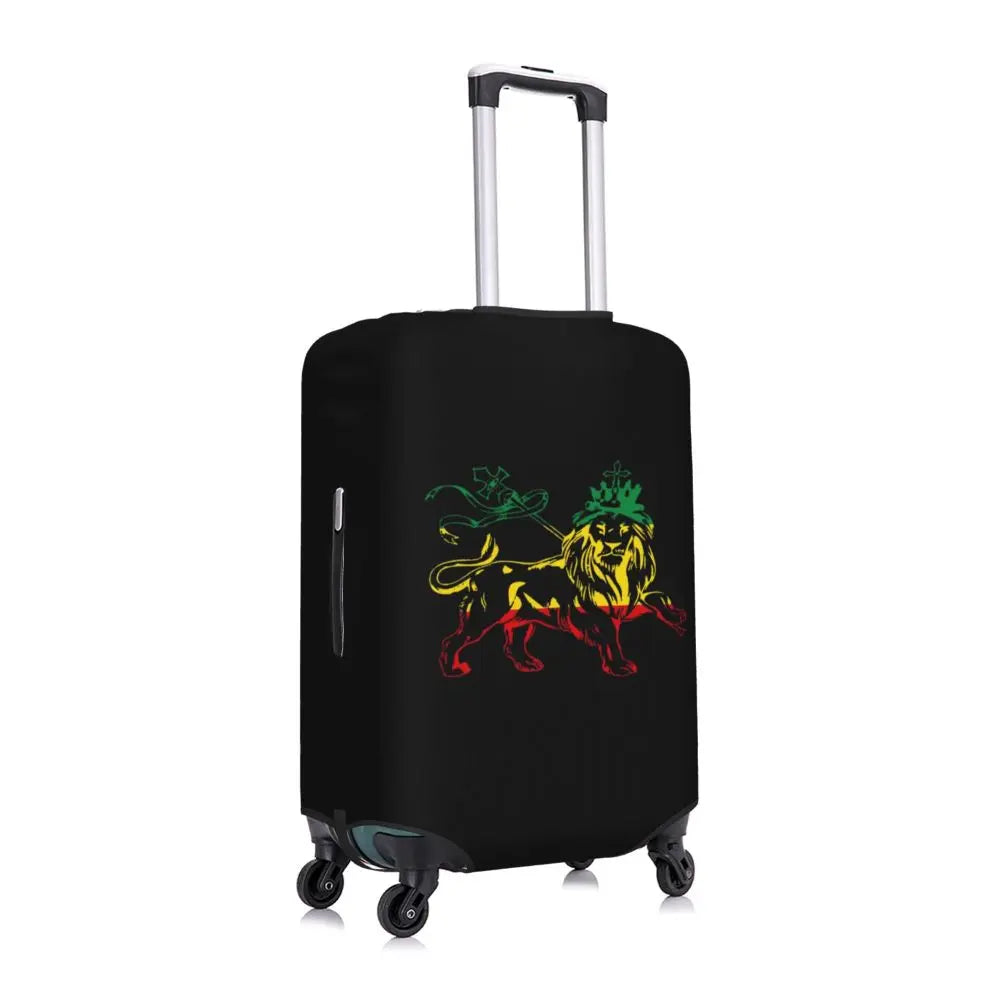 Custom Cute Jamaica Rasta Judah Lion Rastafari Flag Luggage Cover Protector Dust Proof Travel Suitcase Covers