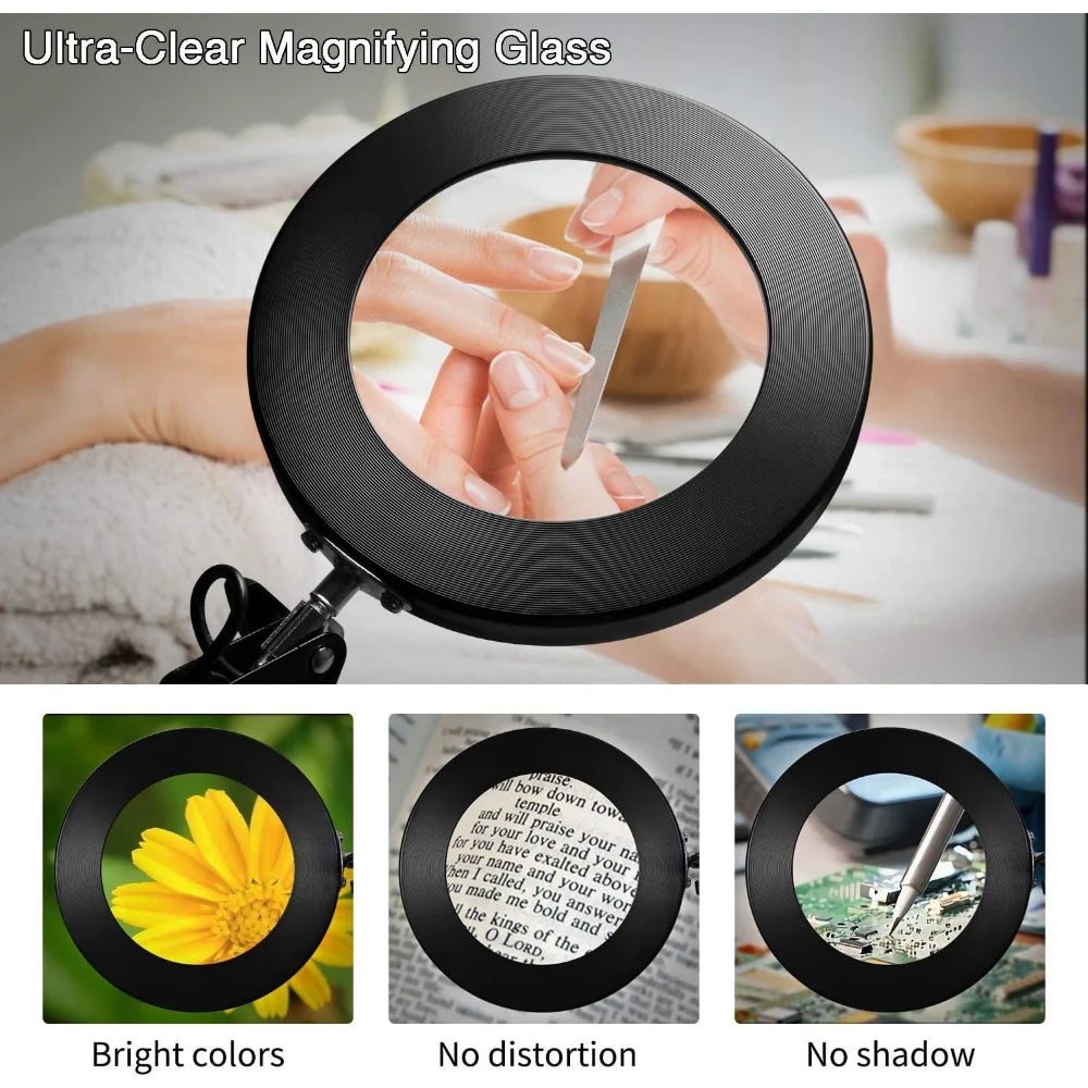 72LED 8X/10X NEW Illuminated Magnifier USB 3 Colors LED Magnifying Glass For Skincare Beauty/Table Lamp/Soldering Iron Repair