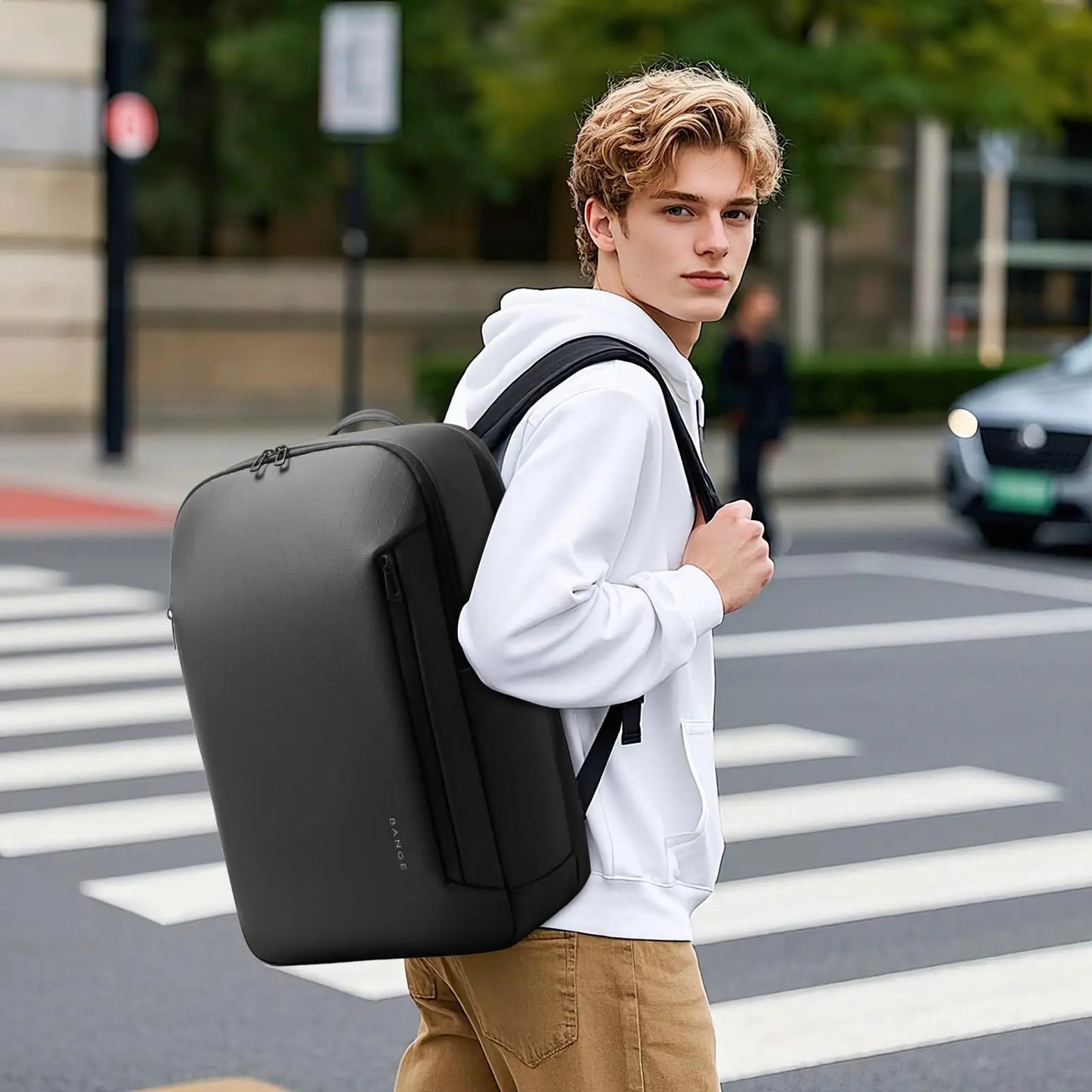 BANGE New Casual Multi-Pockets Big Capacity Daily 15.6inch Laptop Light Waterproof For Business Trip Roomy Men Backpack with YKK