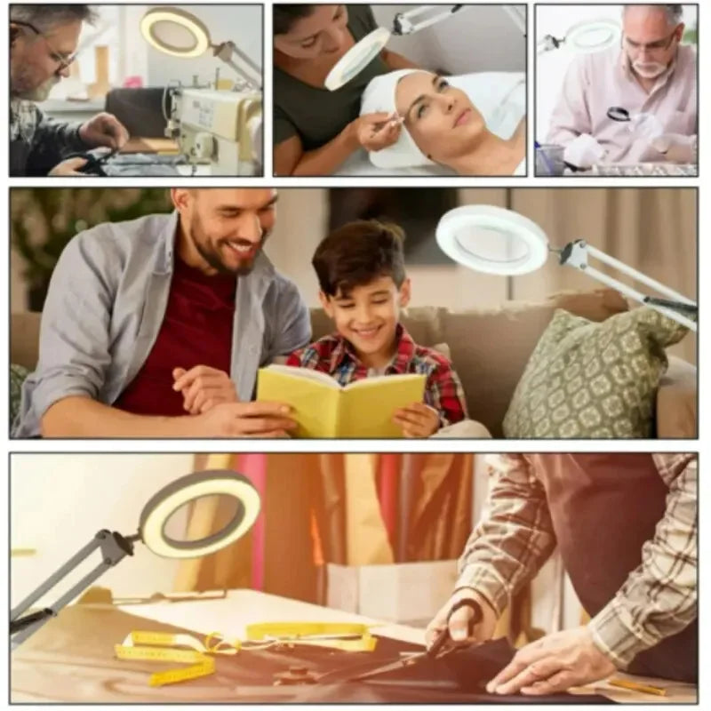 72LED 8X/10X NEW Illuminated Magnifier USB 3 Colors LED Magnifying Glass For Skincare Beauty/Table Lamp/Soldering Iron Repair