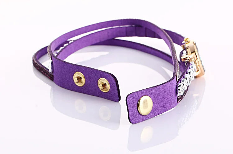 Women Watch Fashion Leather With Diamond Bracelets for Women Clock Ladies Watches Casual Fashion Noble Elegant Relogio Feminino