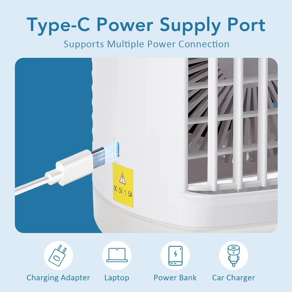 Water cooling fan humidification spray fan small air conditioning office fan home desktop water replenishment humidifier