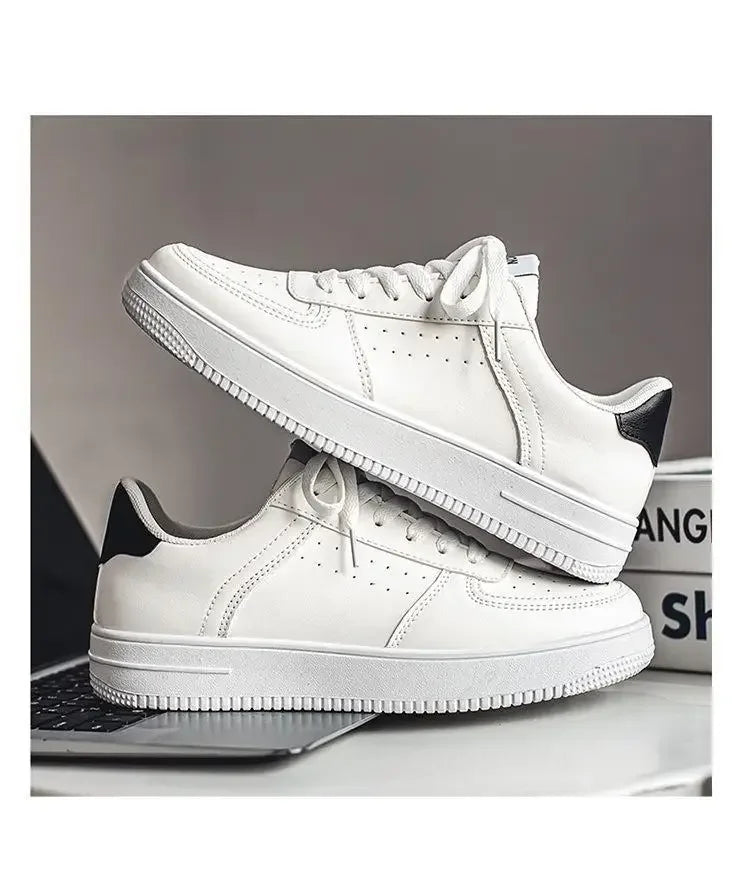 **2025 New White Shoes for Men's Spring Youth Casual Versatile Men's Shoes for Students Pure White Sports Board Shoes