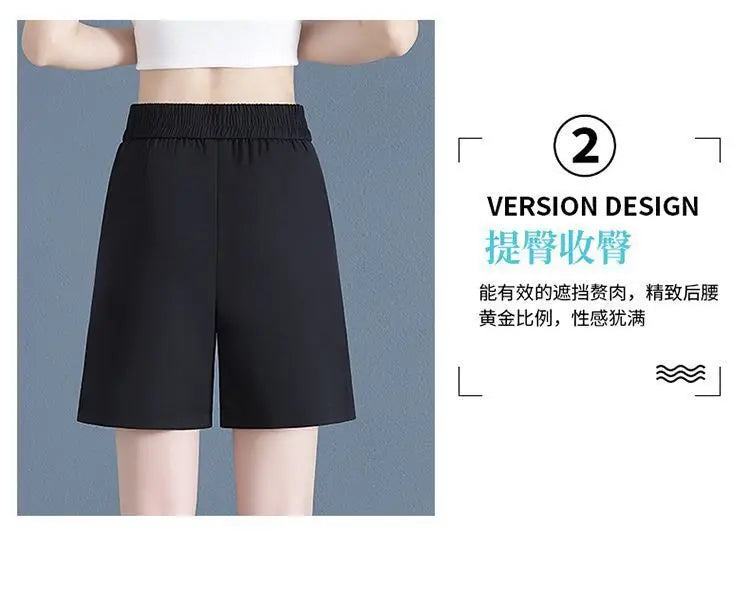 Women Korean Fashion Elegant High Waist Slim Straight Short Pants 2024 Summer Office Lady Chic Commute Casual Black White Shorts