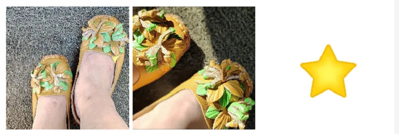 Genuine Leather Ballet Flats Women's Slip On Loafers Vintage Handmade Flower Soft Muffin Platform Casual Walk Dress Shoes Woman