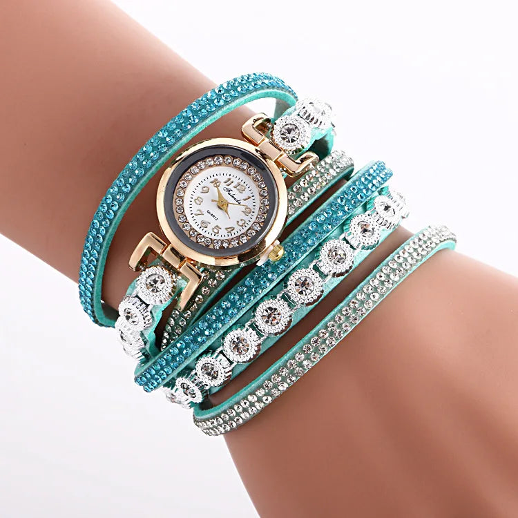 Women Watch Fashion Leather With Diamond Bracelets for Women Clock Ladies Watches Casual Fashion Noble Elegant Relogio Feminino