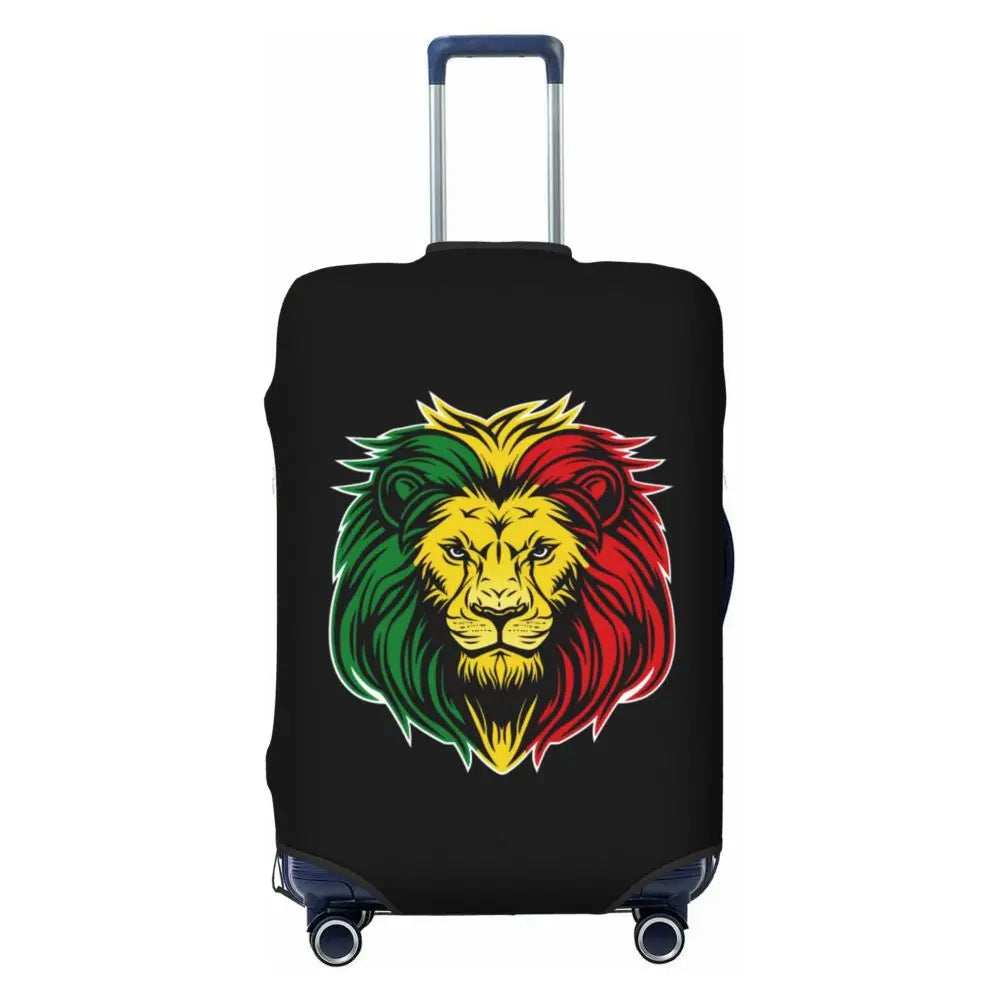 Custom Cute Jamaica Rasta Judah Lion Rastafari Flag Luggage Cover Protector Dust Proof Travel Suitcase Covers
