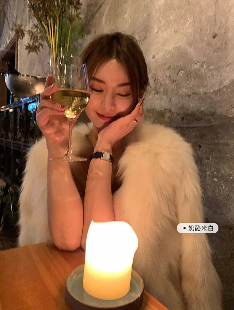 Faux Fur Coat Women Clothing Y2K Autumn New Fashion Casual Imitation Fox Fur Jacket Crop Loose All Match Warm Female Winter Top