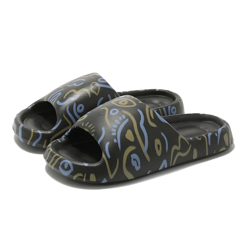 Soft Home Slippers Couple Summer Indoor Skid Proof Bathroom Slippers Sandals Hotel Solid Color Men Women Flip Flops Flat Shoes