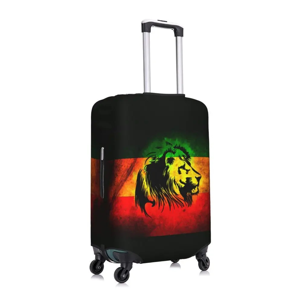 Custom Cute Jamaica Rasta Judah Lion Rastafari Flag Luggage Cover Protector Dust Proof Travel Suitcase Covers
