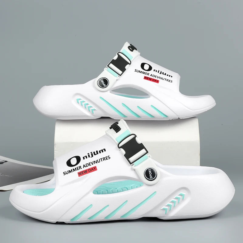 New Men's Slippers Outdoor Sandals Beach Comfortable Soft Slides Indoor Slippers Casual Shoes Men Outdoor Sandals Big Size 46 47