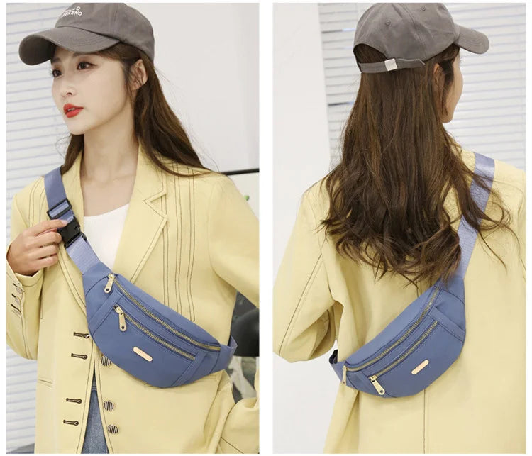 Women Waist Bags for Women Oxford Leisure Color Chest Bag Shoulder Crossbody Waist Bags Handbags Female Messenger Belt Bags