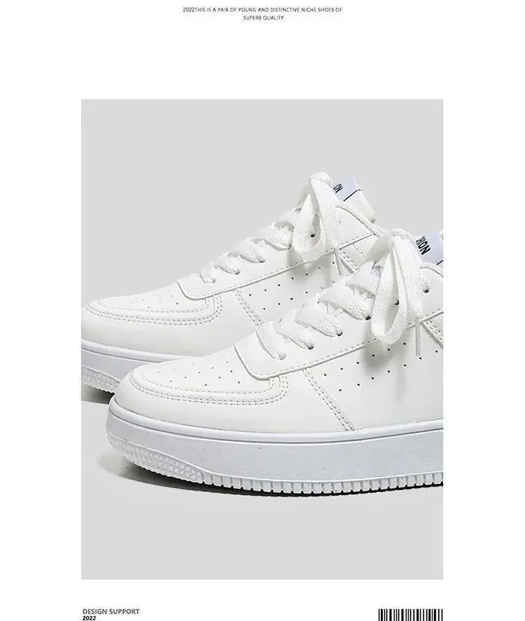 **2025 New White Shoes for Men's Spring Youth Casual Versatile Men's Shoes for Students Pure White Sports Board Shoes