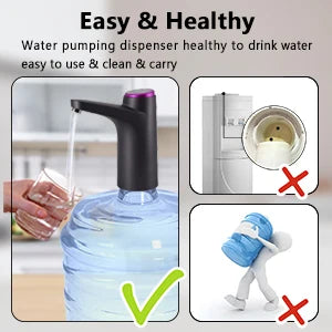 Portable 5-Gallon Water Dispenser with USB Charging Automatic Electric Pump for Home Office Outdoor Use