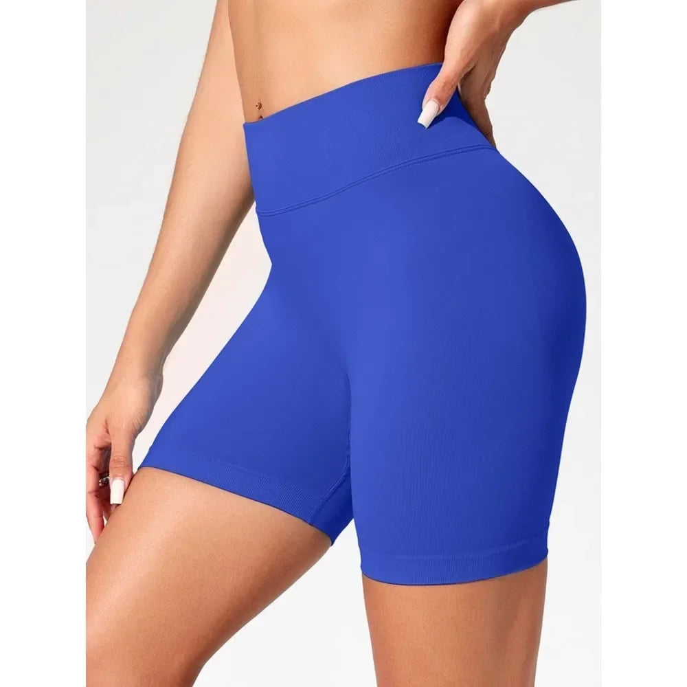 Gym Women's Summer Yoga Shorts High Waist and Hip Lifting Tight and Sexy Solid Color Shorts Fitness Yoga Exercise Leggings