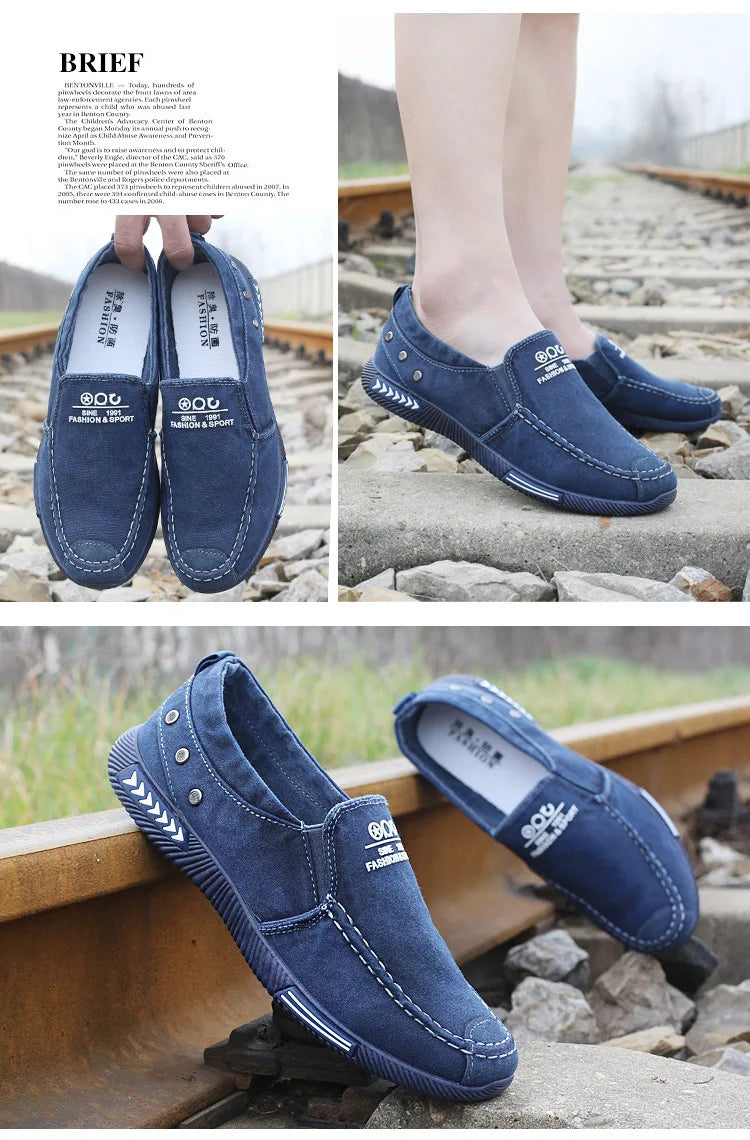 Men Shoes Casual Walking Flats Slip-on Canvas Shoes Spring Summer Breathable Lightweight Loafers Male Sneakers Zapatos De Hombre
