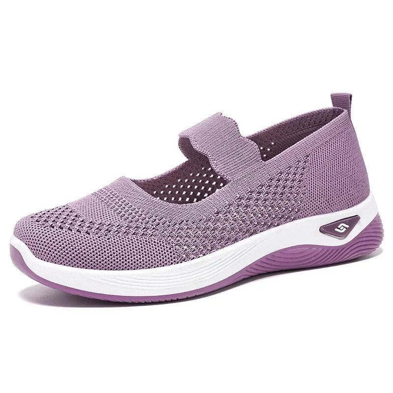 Women Lightweight Breathable Mesh Sneakers Spring Summer Slip On Casual Sports Shoes Woman Plus Size Comfort Non Slip Flat Shoes
