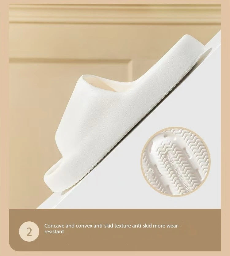 White Thick Platform Cloud Slippers Women Lightweight Soft Sole EVA Home Slides Woman Summer Comfort Non Slip Beach Flip Flops