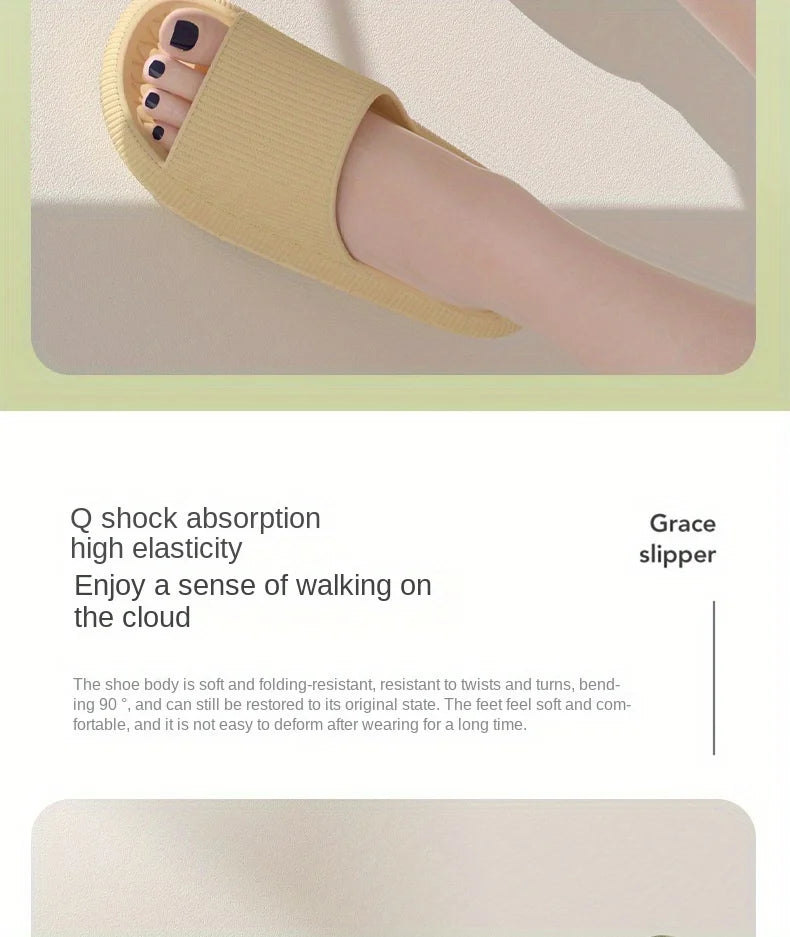 Women Thick Platform Cloud Slippers EVA Soft Sole Pillow Slides Summer Beach Flip Flops Women Non Slip Bathroom Home Slippers