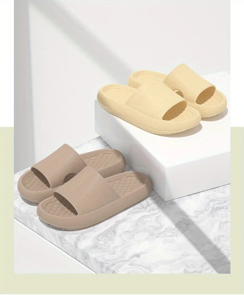 Women Thick Platform Cloud Slippers EVA Soft Sole Pillow Slides Summer Beach Flip Flops Women Non Slip Bathroom Home Slippers