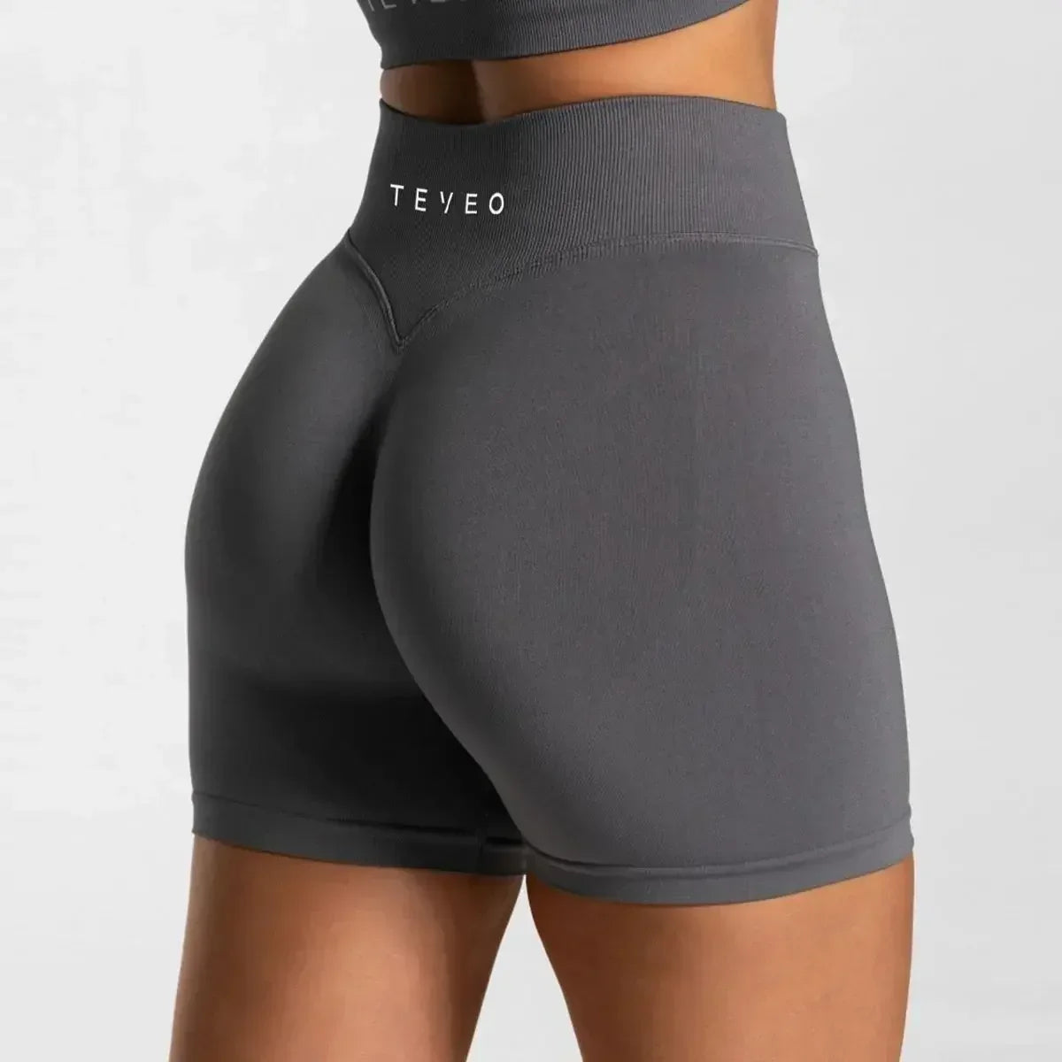 TEVEO Yoga Shorts Impact Gym Shorts Ladies Fitness Exercise Shorts High Belt Yoga Shorts Workout Scratch Ass Seamless Leggings