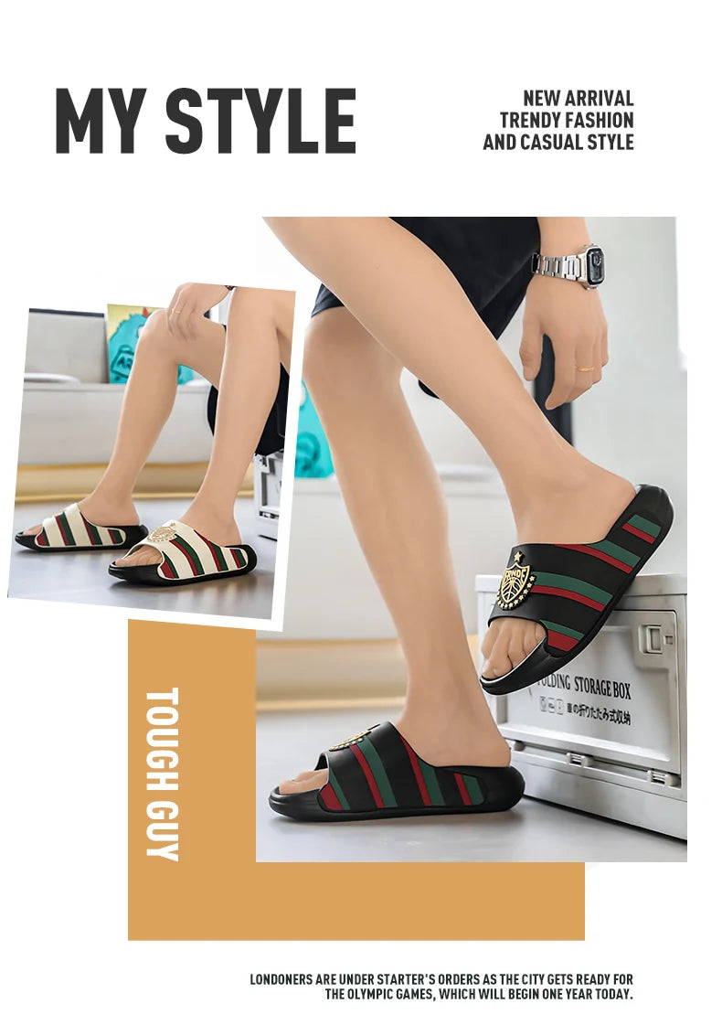 Fashion Designer Slippers For Men Women Summer Casual Men's Slides Outdoor Beach Slippers Lightweight Women's Platform Sandals