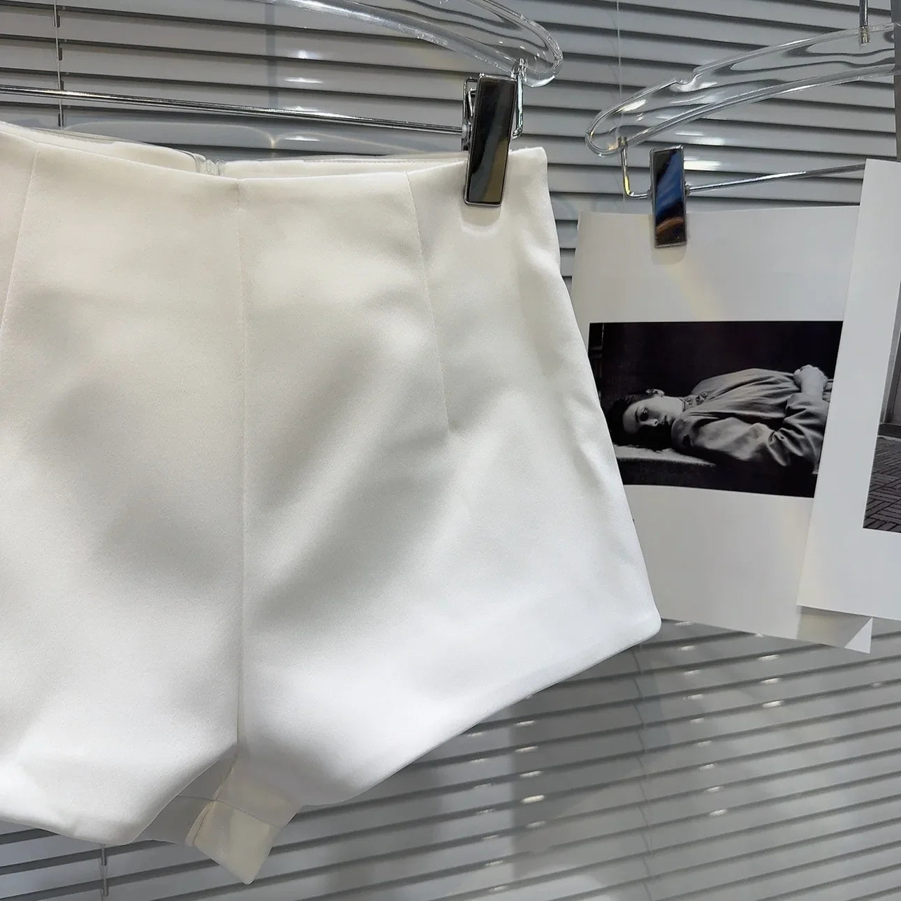 Korean Style Simple High-Waisted A- Line Casual Pants 2024 Spring Versatile Slimming Base Shorts Satin Three-Quarter Length Trou