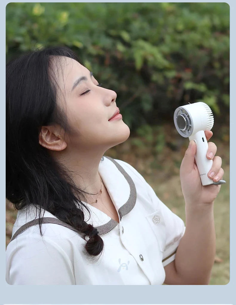 Portable Ice Compress Mini Fan with Hook 3-speed Wind Adjustable USB Rechargeable High-speed Handheld Turbo Fan 3S Fast Cooling