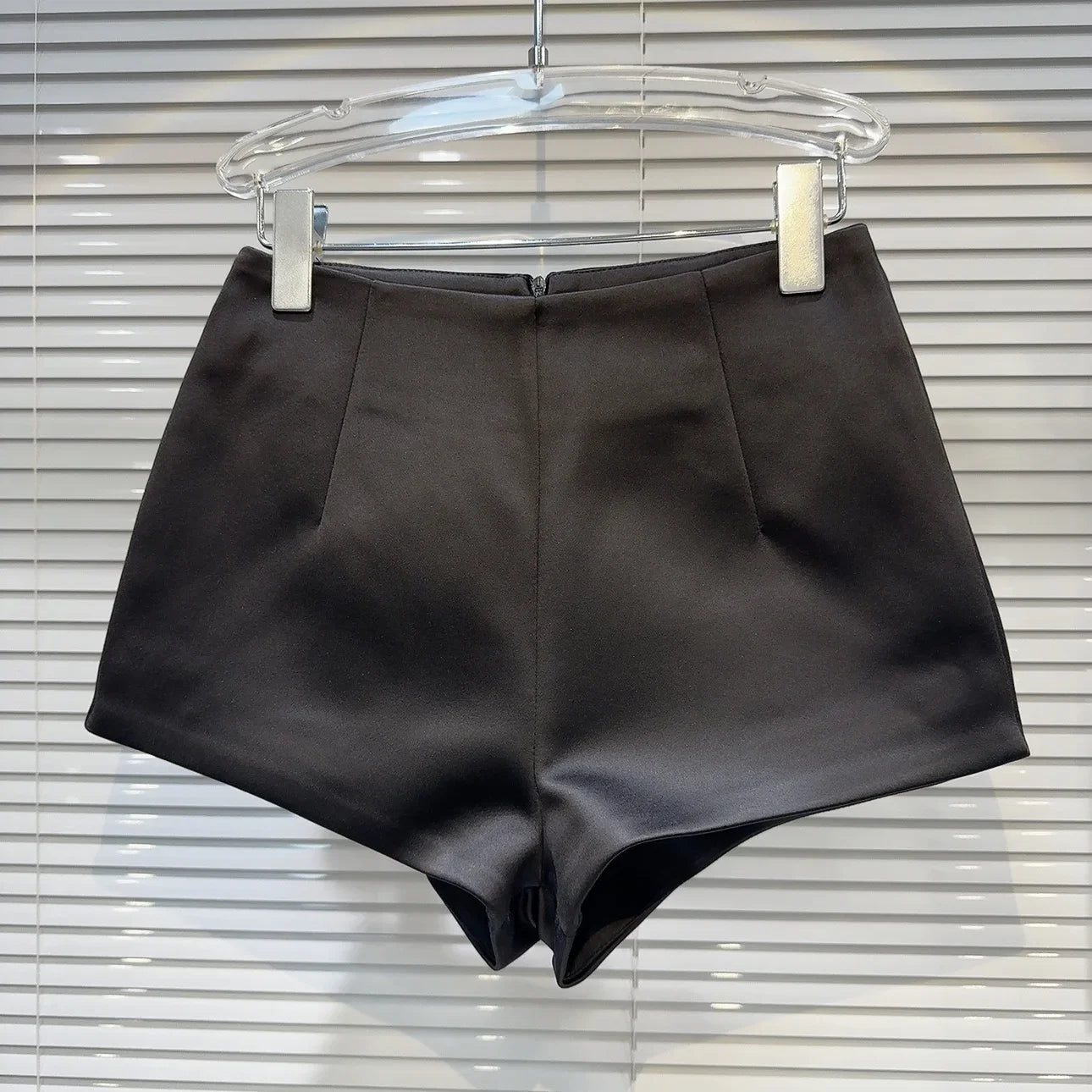 Korean Style Simple High-Waisted A- Line Casual Pants 2024 Spring Versatile Slimming Base Shorts Satin Three-Quarter Length Trou