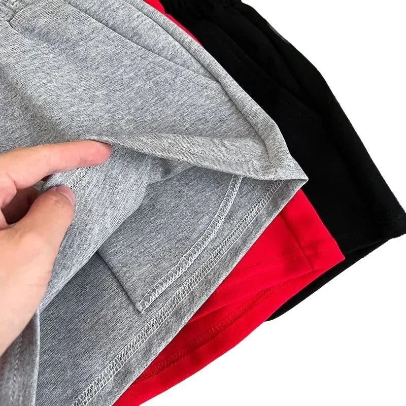 High Waist Drawstring Elastic Shorts Casual Sports Hot Pants Women's Summer New Letter Print Slimming Fake Two-Piece Pants