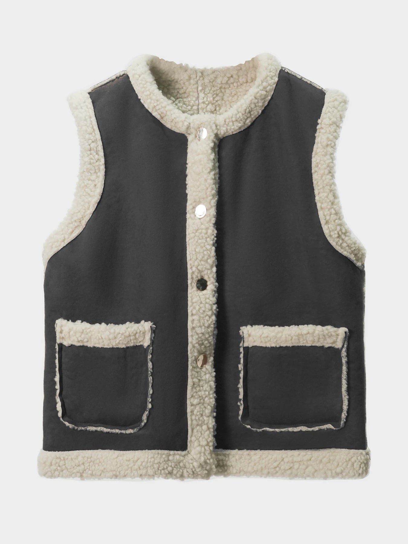 Imitation Lamb Hair Vest Women's Autumn Winter New Style Outwear Warm Suede Vest Thickened Insulation Brown Top Coat For Women