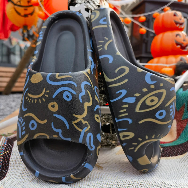 Soft Home Slippers Couple Summer Indoor Skid Proof Bathroom Slippers Sandals Hotel Solid Color Men Women Flip Flops Flat Shoes