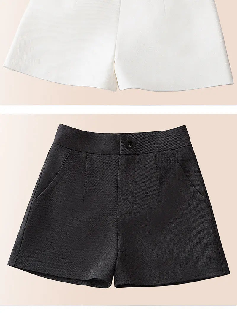Koreon Fashion Women Suit Shorts Summer Streetwear Office Lady High Waist Solid All-match Loose New Casual Sports Short Pants