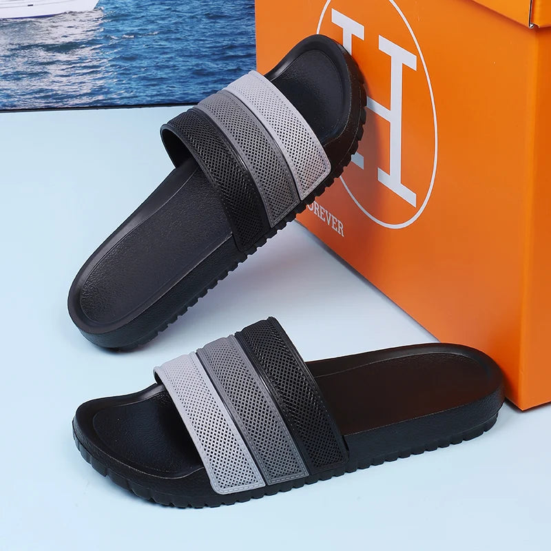 Summer Men Slippers Gradient Design Sandals Outdoor Clogs Soft Beach Slippers Comfortable Casual Indoor Home Shoe For Male 38-47