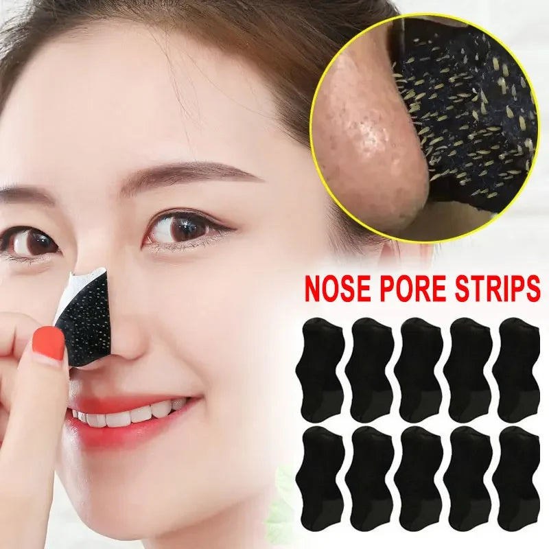 50/100PCS Nose Blackhead Remover Mask Deep Cleansing Skin Care Shrink Pore Acne Treatment Mask Nose Black Dots Pore Clean Strips