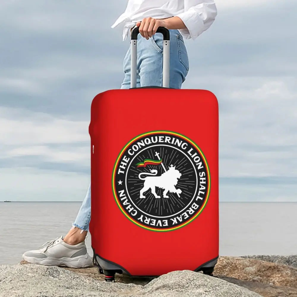 Custom Cute Jamaica Rasta Judah Lion Rastafari Flag Luggage Cover Protector Dust Proof Travel Suitcase Covers