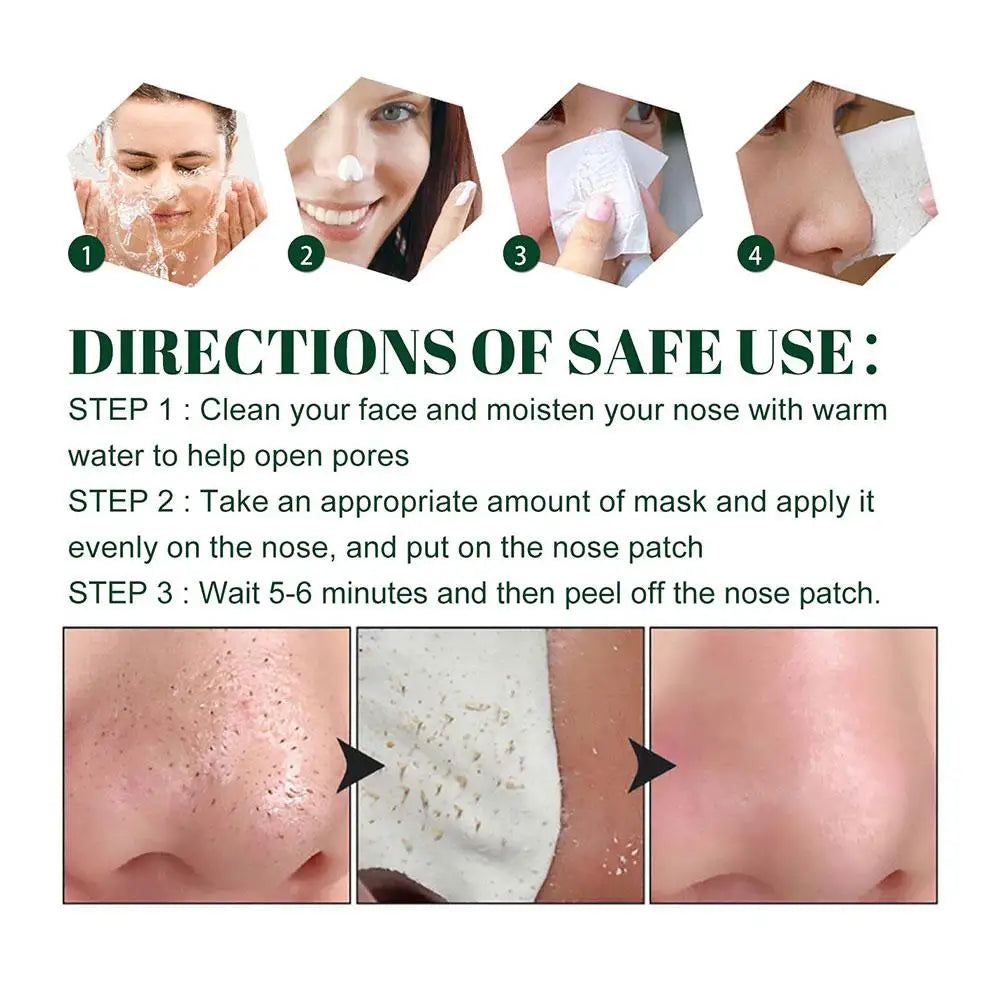 White Blackhead Remover Cream Paper Plant Pore Strips Nose Acne Cleansing Black Dots Peel Off Mud Mask Treatments Skin Care 30g