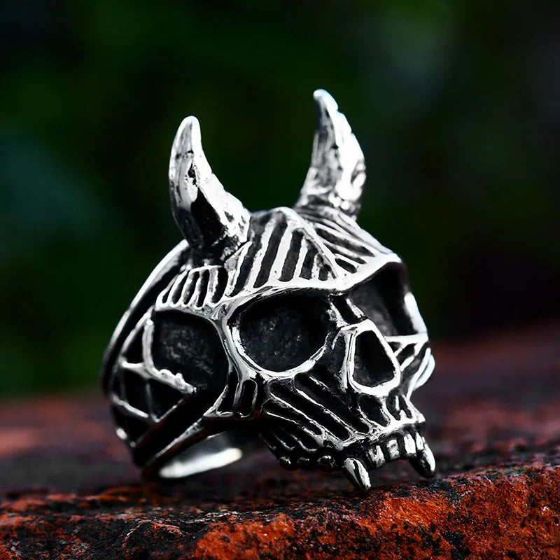 BEIER 2022 New Creative Design Prajna Mask Ring Japanese Gothic Popular Jewelry Gift Locomotive Jewelry