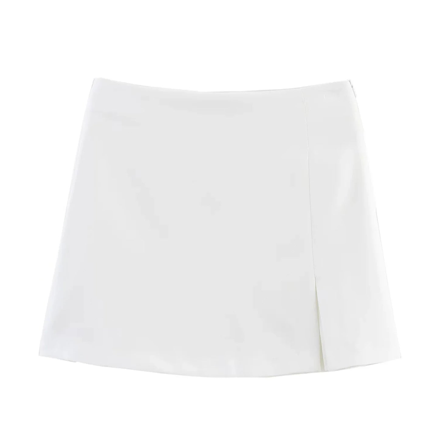 TRAFZA Casual Chic Butter Yellow Women Shorts Skirt Solid Zipper Shorts Skirt Fashion 2025 Spring Summer Elegant Holiday Shorts