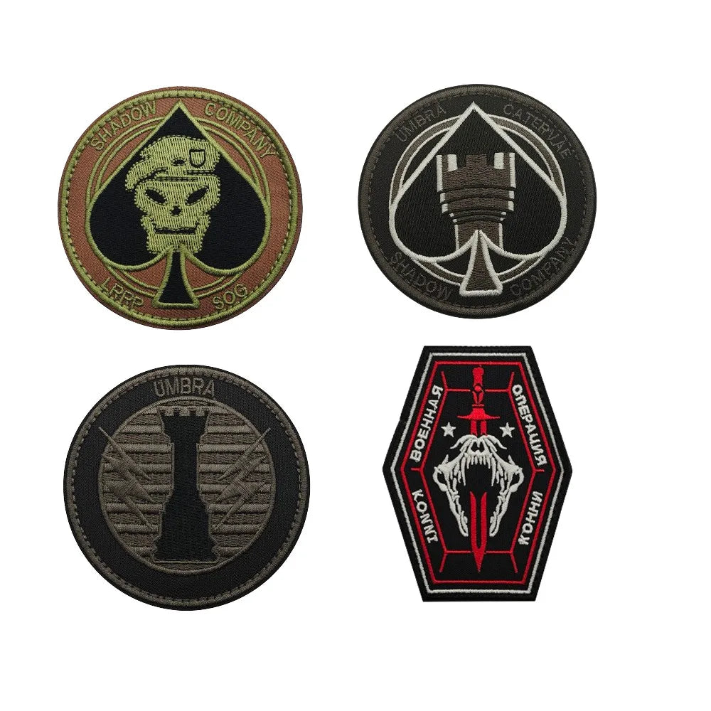 Call of Duty Ghost Mask Armband  16 COD16 19 Shadow Team Morale Emblem Tactical Accessories Embroidered Patches Backpack Sticker