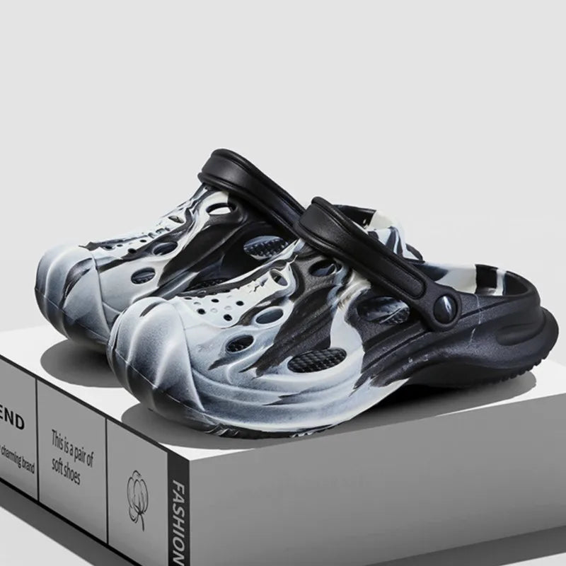 Comwarm Men's Summer Clogs Slippers New Fashion Camouflage Garden Sandals Outdoor Classic Beach Slippers Soft EVA House Slides