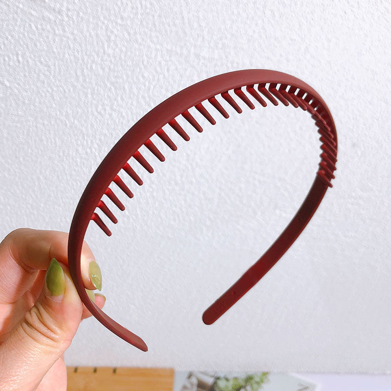 Fashion Solid Color Plastic Hairbands For Women Toothed Wave Combs Non-slip Hair Bands Hair Accessories Girl Face Wash Headbands