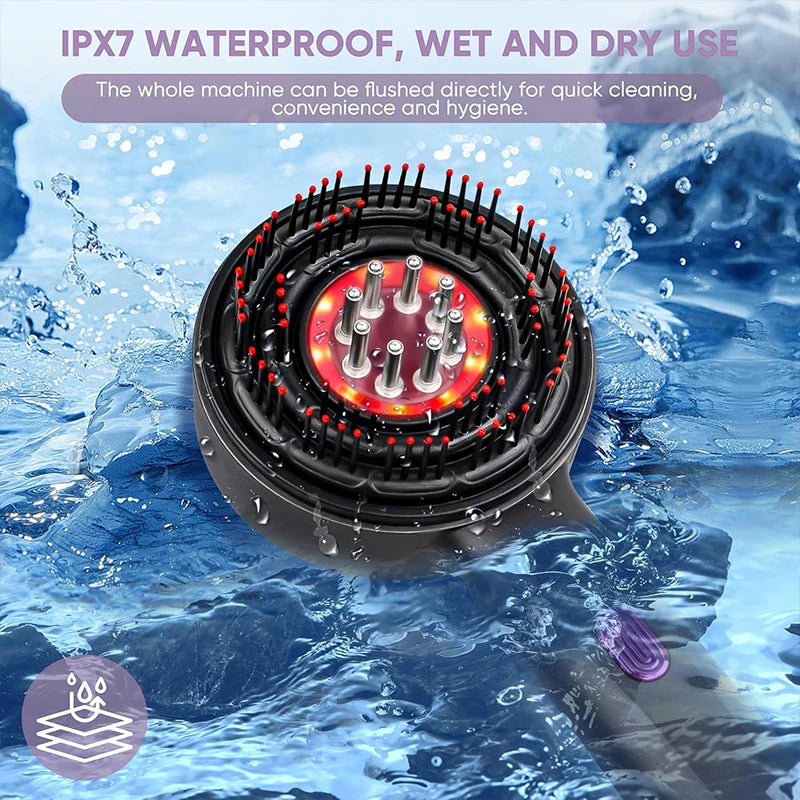 Electric Head Massage Comb Head Vibration Massager Portable Hair Follicle Comb Scalp Oil Liquid Applicator Hair Growth Anti Loss