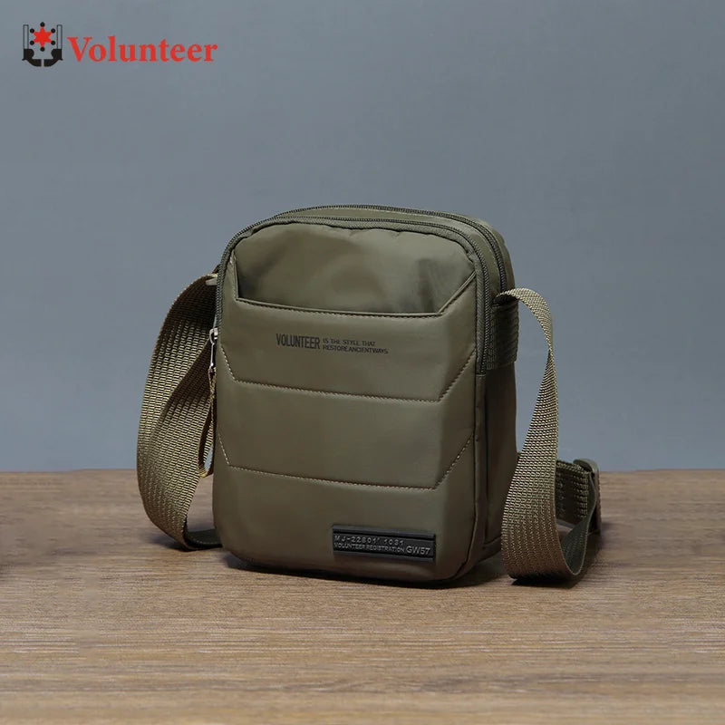 Volunteer Crossbody Bags for Men Waterproof Oxford Cloth Phone Sling Bag Male Light Weight Hiking Climbing Shoulder Bag 1713-12