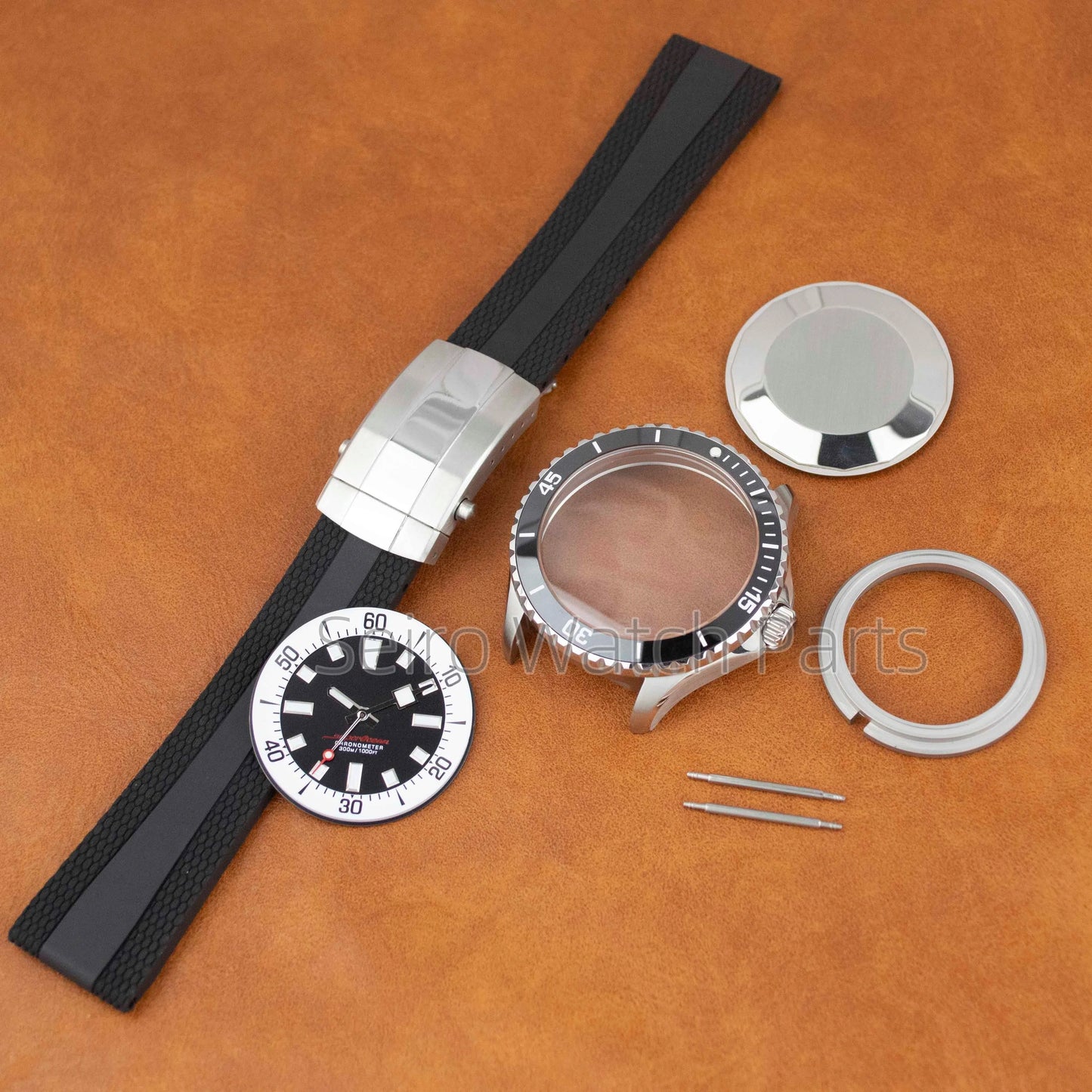 for SUPEROCEAN NH35 Case Rubber Strap Dial Hands 200m Dive Watch Men Stainless Steel Sapphire Crystal fit for NH35 NH36 Movement