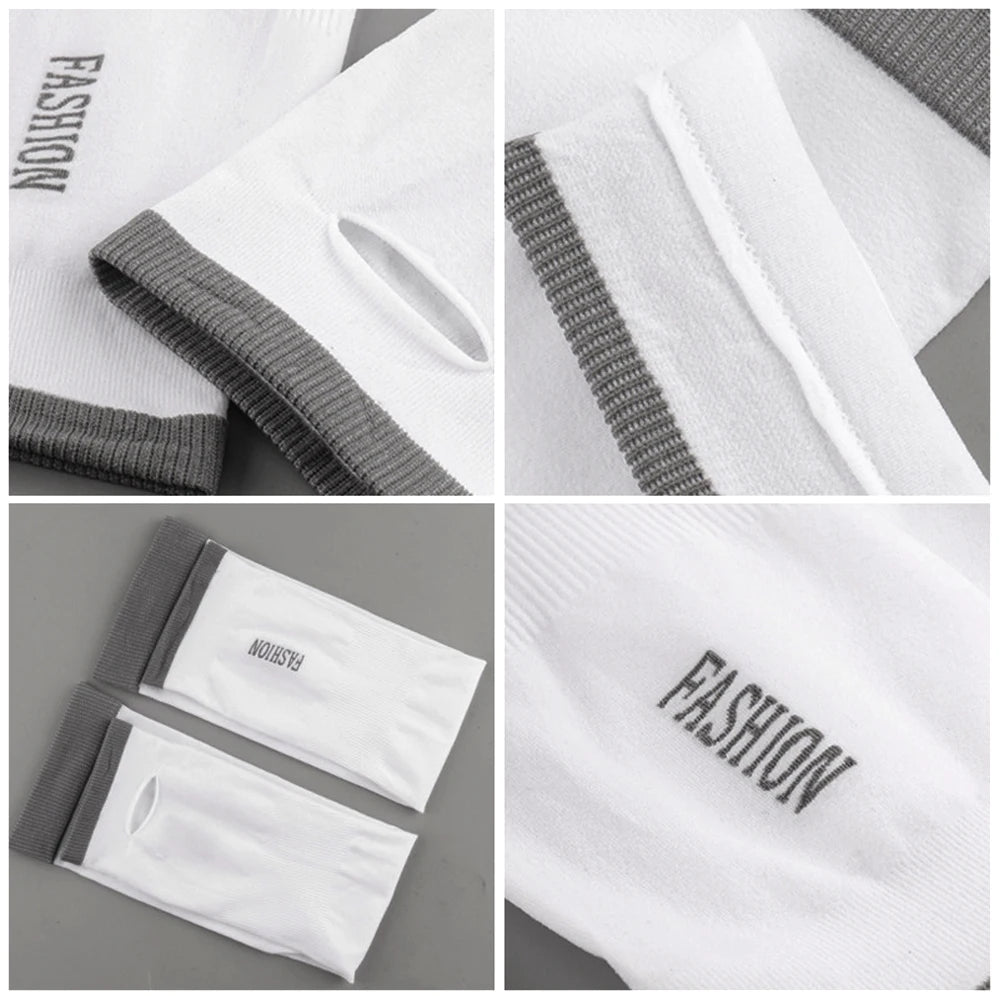 1Pair UV Sun Protection Arm Sleeves Cooling Ice Silk Unisex Women Men Outdoor Sports for Cycling Driving Running Riding Fishing