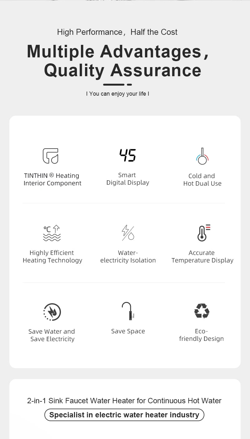 Briwellna Electric Faucet With Universal Spout Water Heater 220V Heating Tap Instant Water Heater Stainless Steel Faucet Geyser