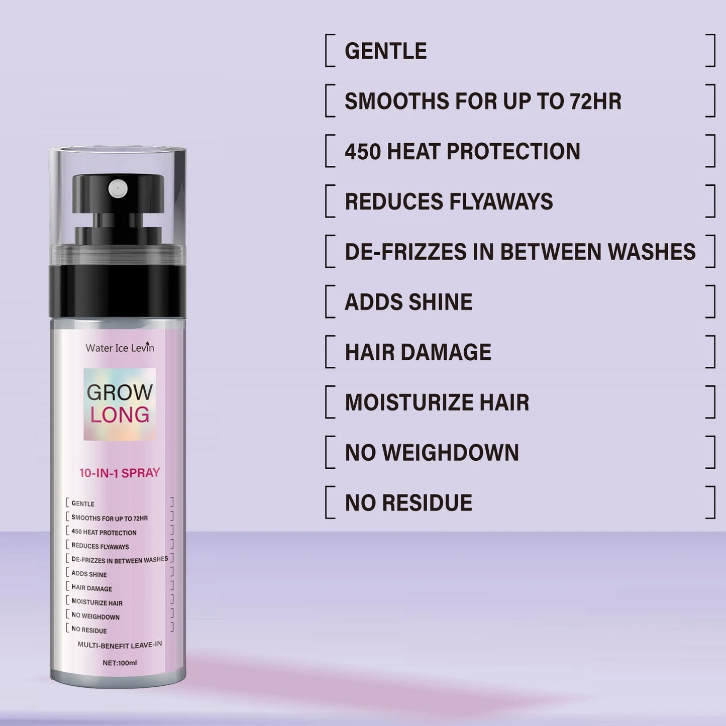 100ml, 10 in 1 Long Hair Care Spray, Innovative Technology to Achieve All-Round Care, Create Natural Lotus Pine Feeling, Gently Sprayed with Various Hair Problems