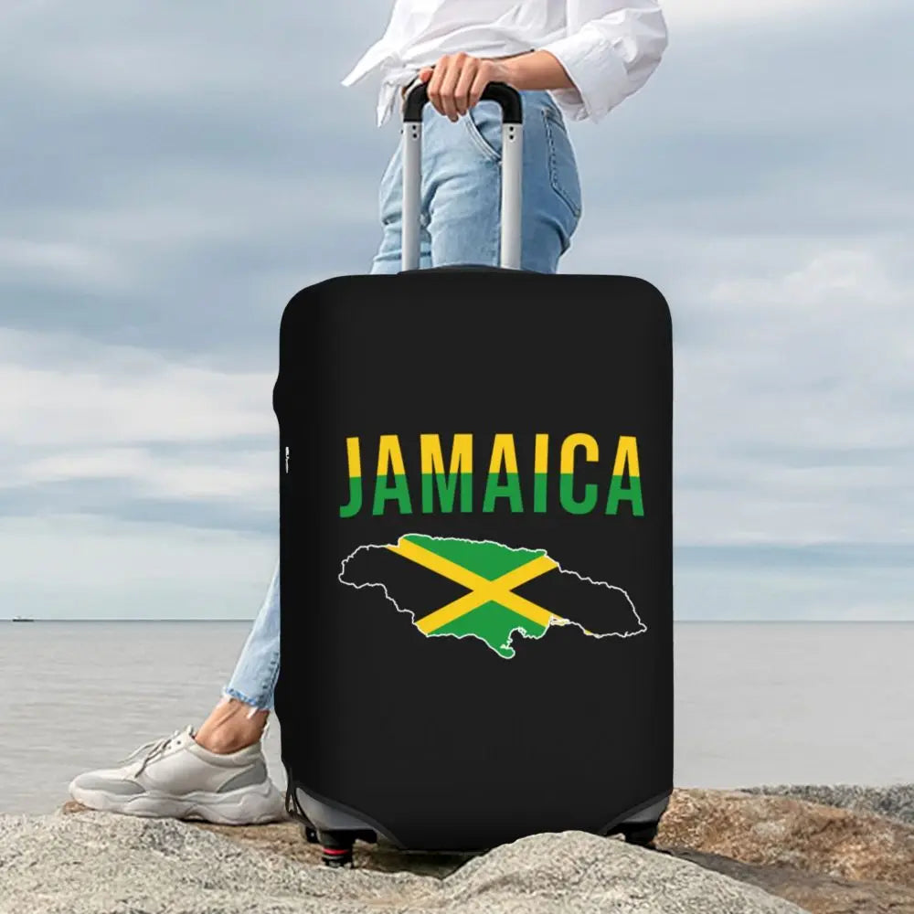 Custom Cute Jamaica Rasta Judah Lion Rastafari Flag Luggage Cover Protector Dust Proof Travel Suitcase Covers